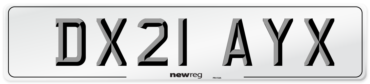 DX21 AYX Number Plate from New Reg